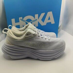 HOKA Bondi 8 Running Shoe Sneaker White Women's size 7.5B=EU39 1/3